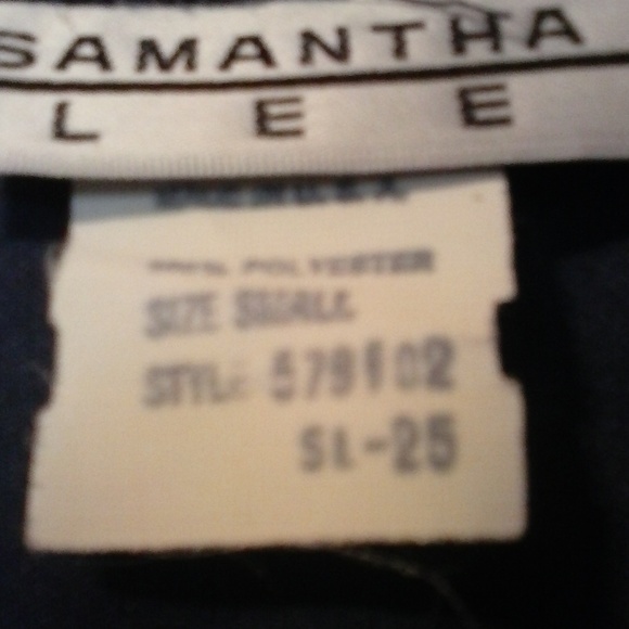 *SAMANTHA LEE NAVY/LT BLUE SHEER SKIRT FULLY LINED - Picture 3 of 5
